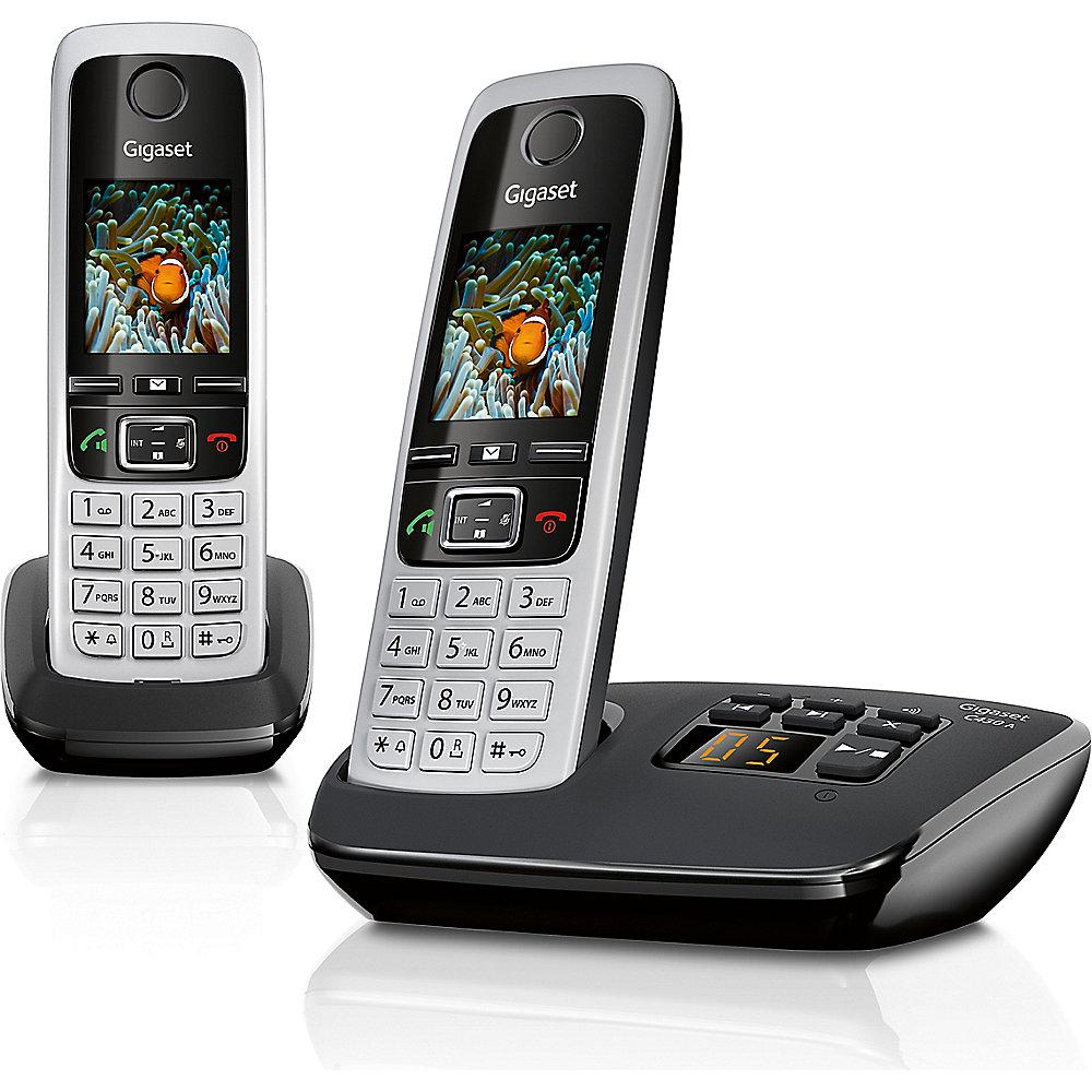 Gigaset C430A Duo schnurloses Festnetztelefon (analog), schwarz