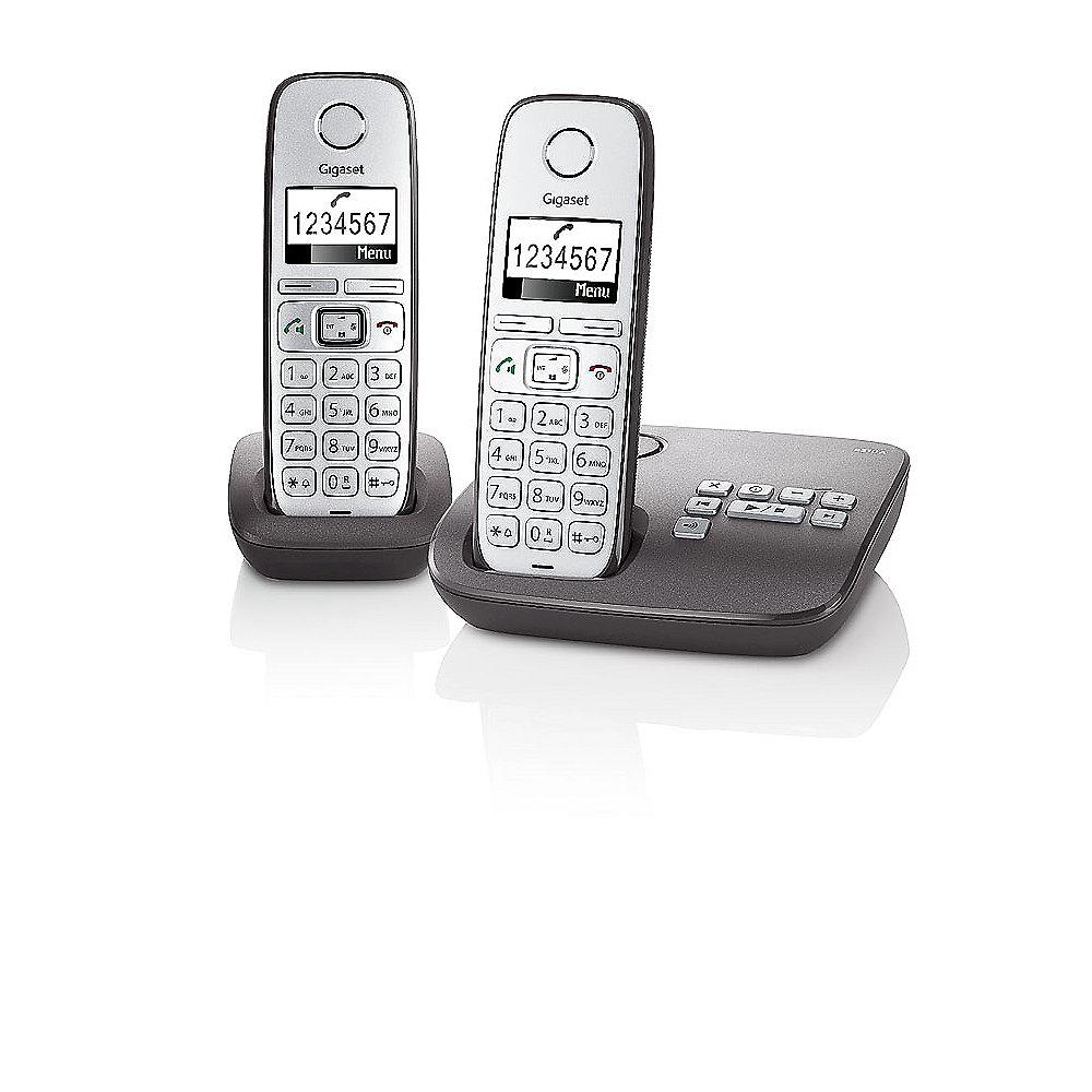 Gigaset E310A Duo schnurloses Festnetztelefon (analog), anthrazit