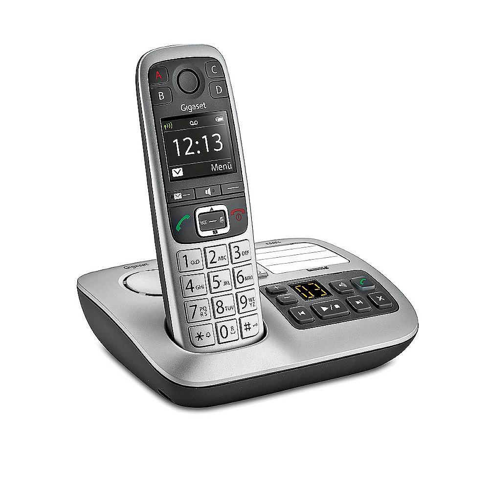 Gigaset E560A schnurloses Festnetztelefon mit AB (a/b-analog), platin