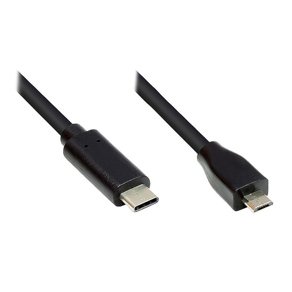 Good Connections Anschlusskabel 0,5m USB 2.0 USB-C zu USB 2.0 Micro B schwarz