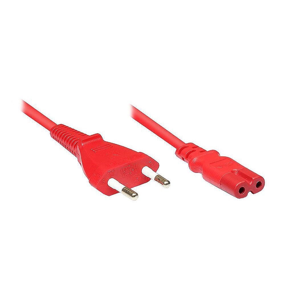 Good Connections Euro-Netzkabel 1,8m Netzstecker zu Euro 8 Buchse rot