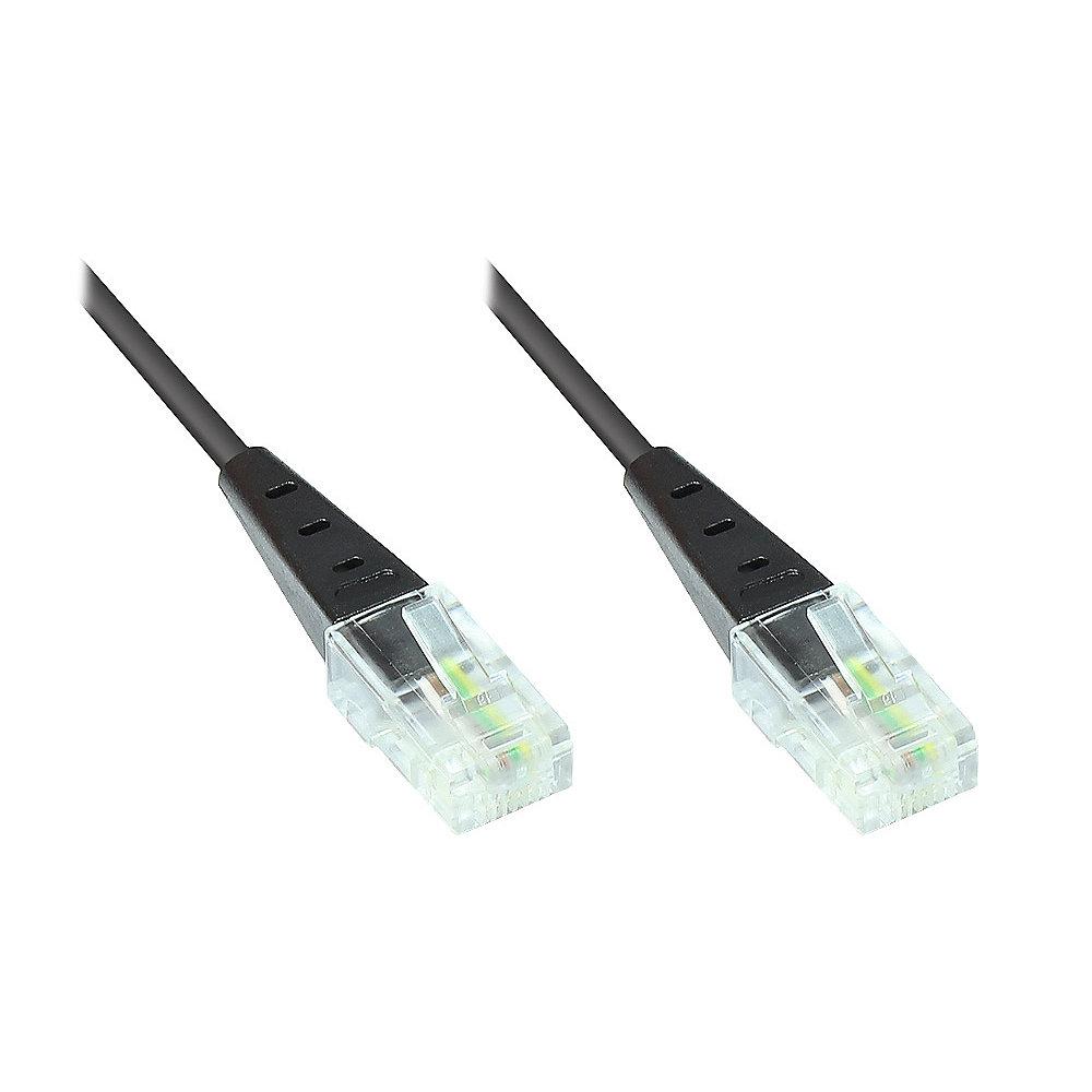 Good Connections ISDN Anschlusskabel 3m 2x RJ45 schwarz rund 4-adrig, Good, Connections, ISDN, Anschlusskabel, 3m, 2x, RJ45, schwarz, rund, 4-adrig