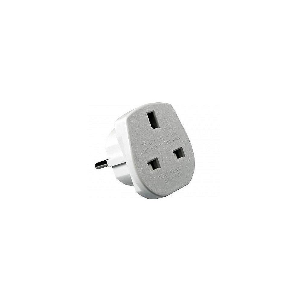 Good Connections Netzkabeladapter UK/England Buchse - Schutzkontakt Stecker Weiß