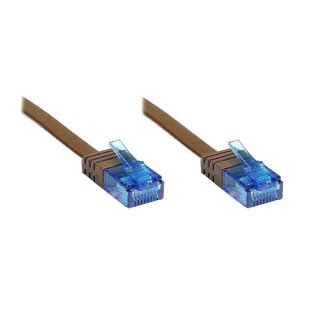 Good Connections Patchkabel Cat. 6a U/UTP Flachkabel 500 MHz dunkelbraun 7m