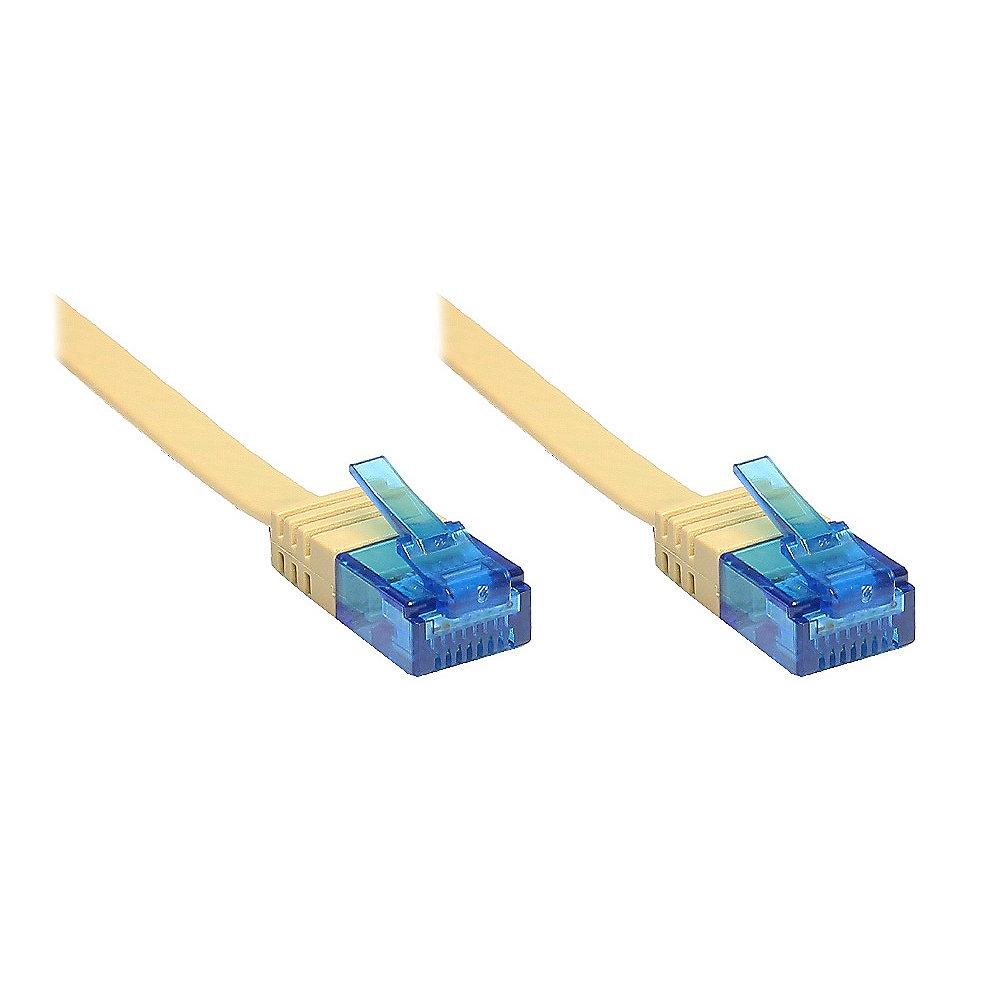 Good Connections Patchkabel Cat. 6a U/UTP Flachkabel 500 MHz hellbraun 3m