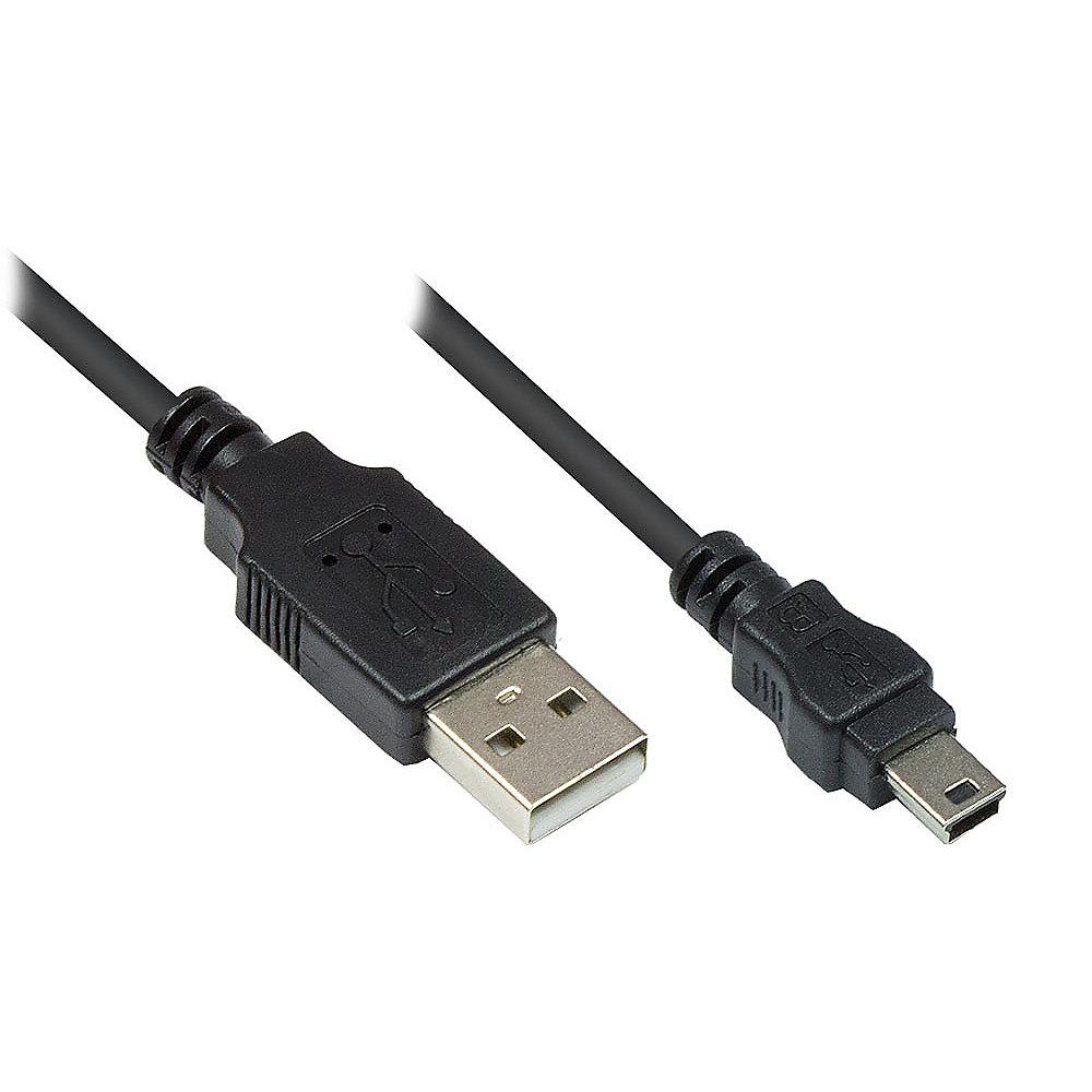 Good Connections USB 2.0 Anschlusskabel 1,8m St. A zu St. mini B 5-pin schwarz, Good, Connections, USB, 2.0, Anschlusskabel, 1,8m, St., A, St., mini, B, 5-pin, schwarz