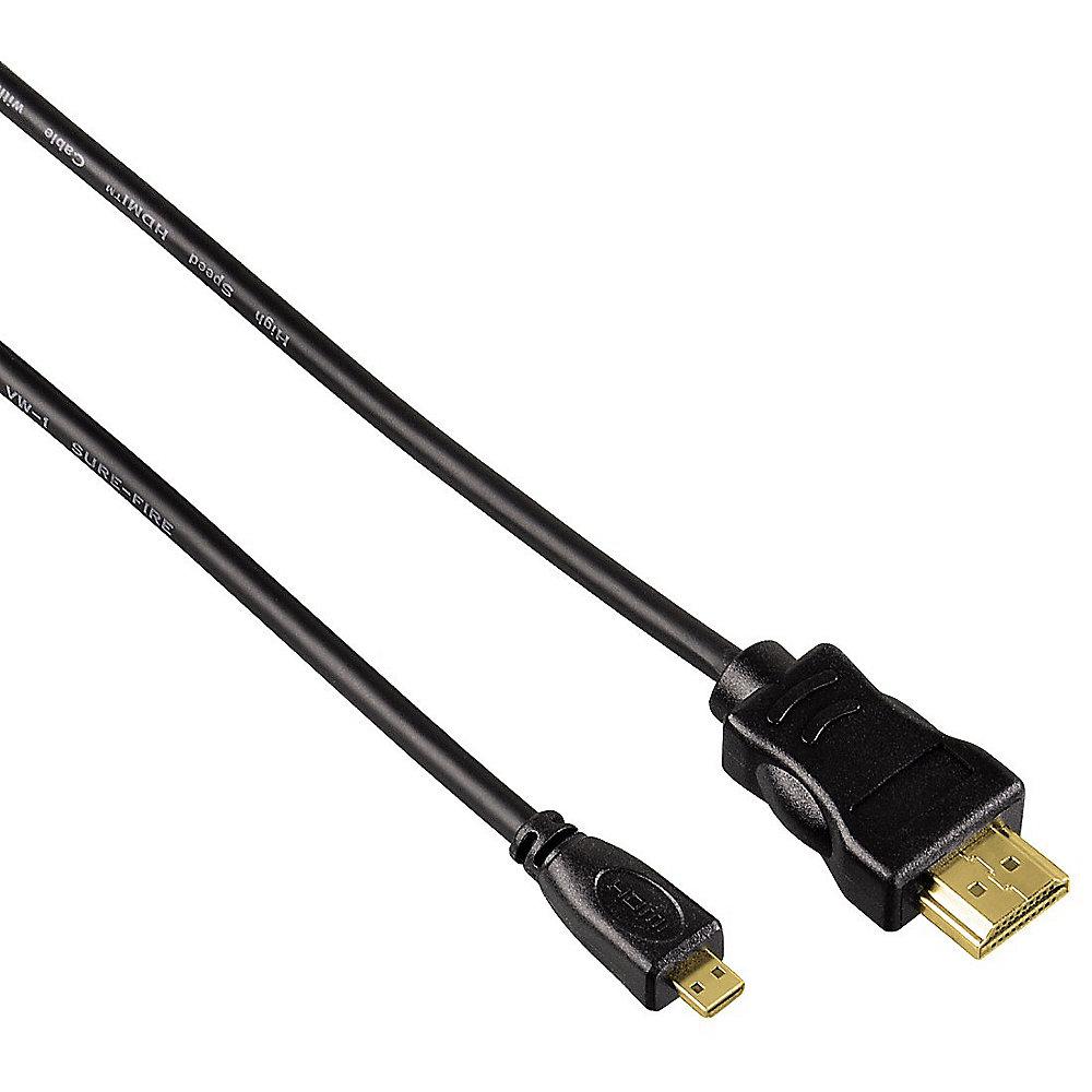 Hama HDMI Kabel 2m Typ-A zu micro-HDMI High Speed Ethernet St./St. schwarz
