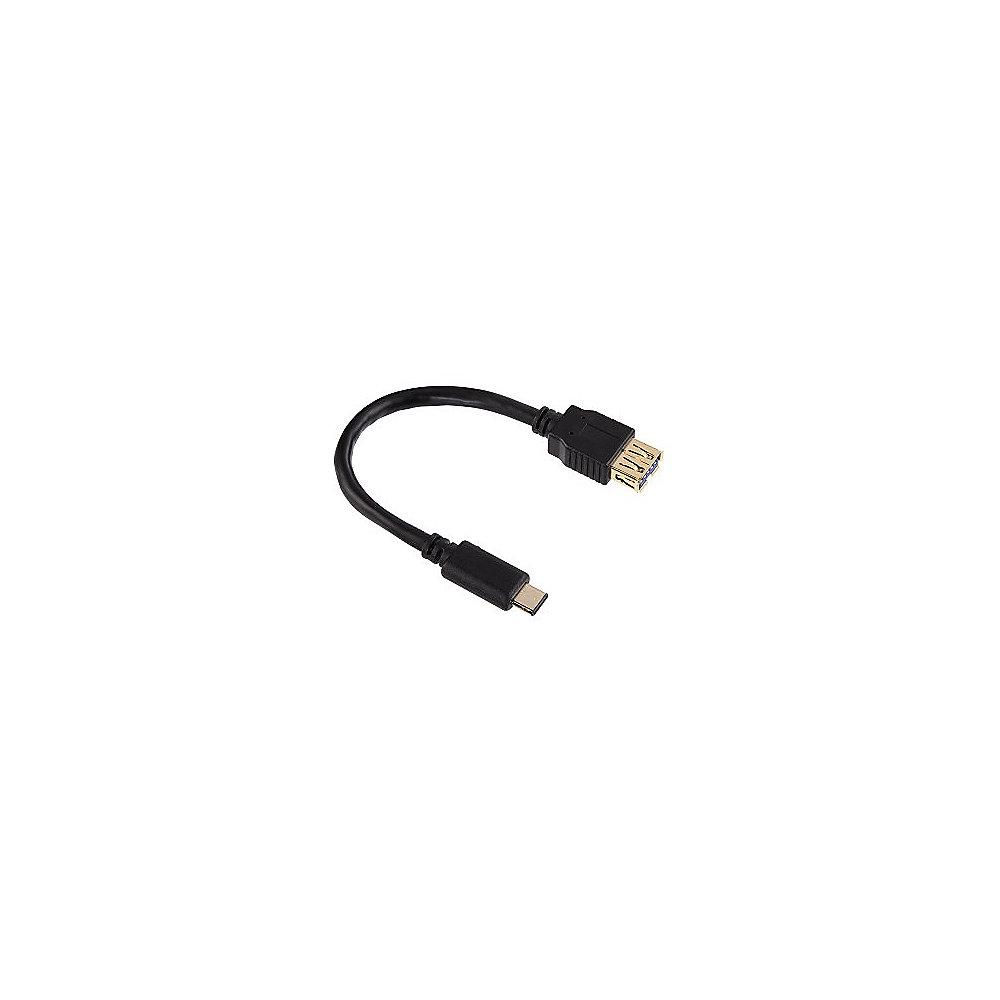 Hama USB 3.1 Kabel 0,15m Typ-C zu Typ-A OTG St./Bu. schwarz