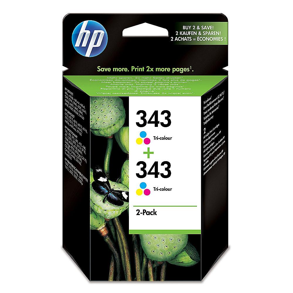 HP CB332EE 2x Original Druckerpatrone 343 dreifarbig (cyan, magenta, gelb)