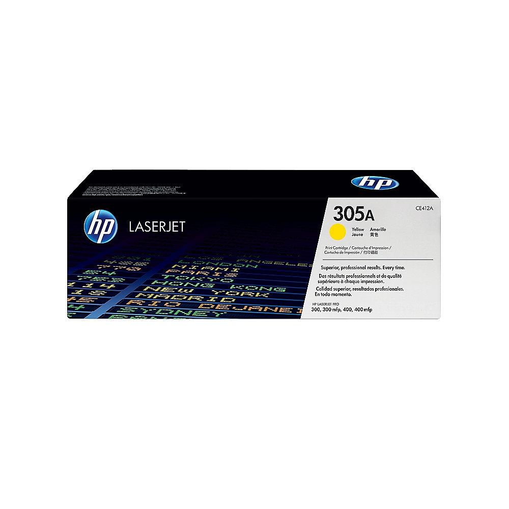 HP CE412A Original Tonerkassette 305A gelb
