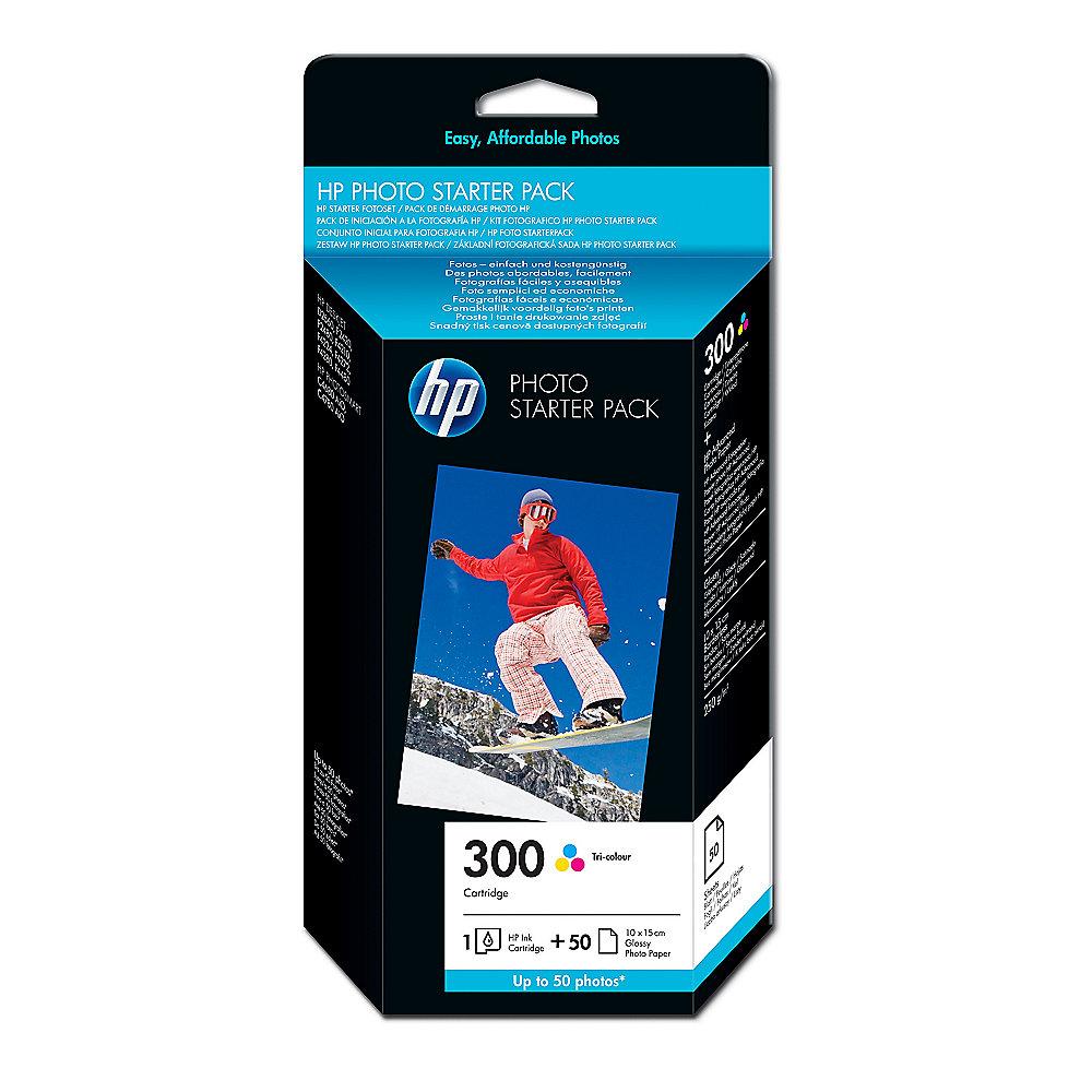 HP CG846EE Original Starter Fotoset 300 inkl. Tintenpatrone 3-farbig und Papier