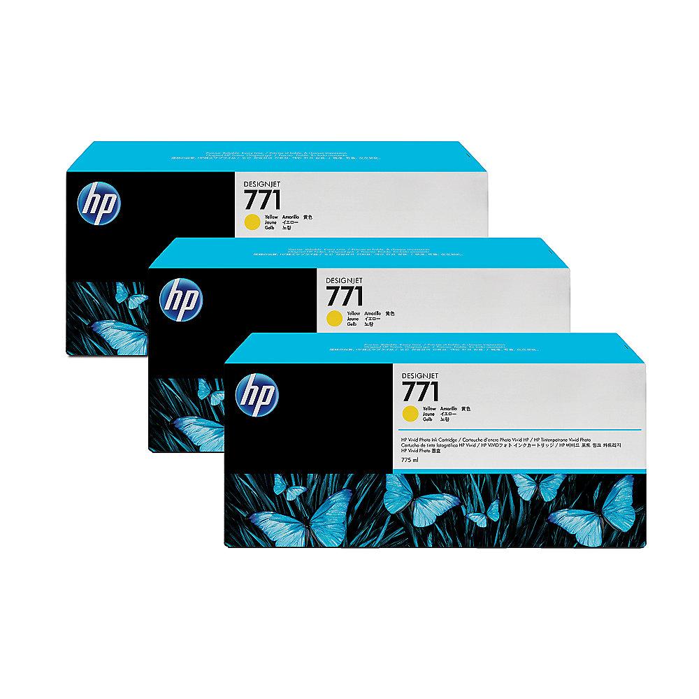 HP CR253A 3x Original Druckerpatrone 771 gelb
