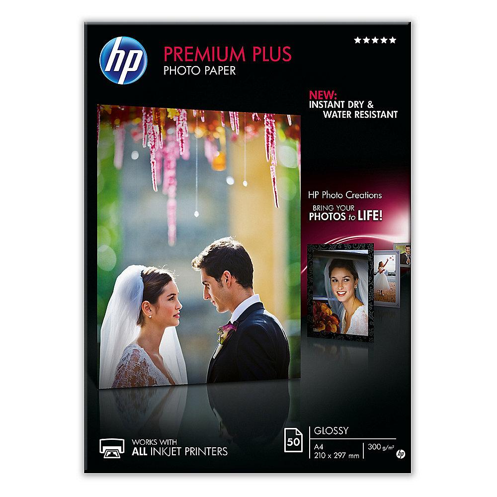 HP CR674A Premium Plus Fotopapier glänzend, 50 Blatt, 300 g/qm