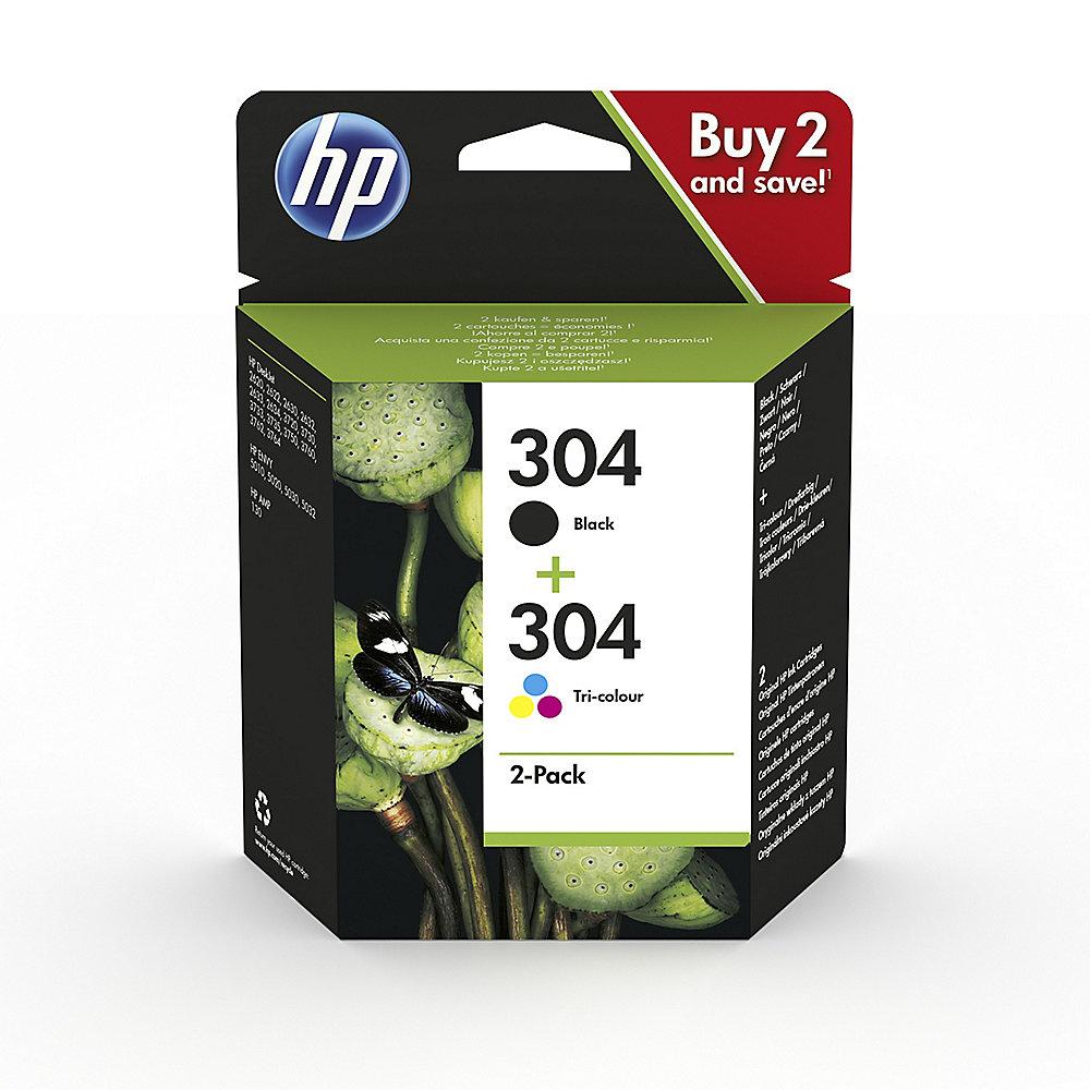 HP Original Druckerpatrone Bundle 304 Schwarz   Cyan/Magenta/Gelb 3JB05AE
