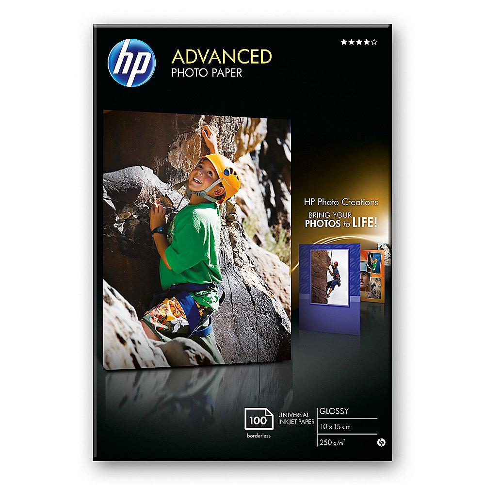 HP Q8692A Advanced Fotopapier hochglänzend, 100 Blatt, 10x15cm, 250 g/qm