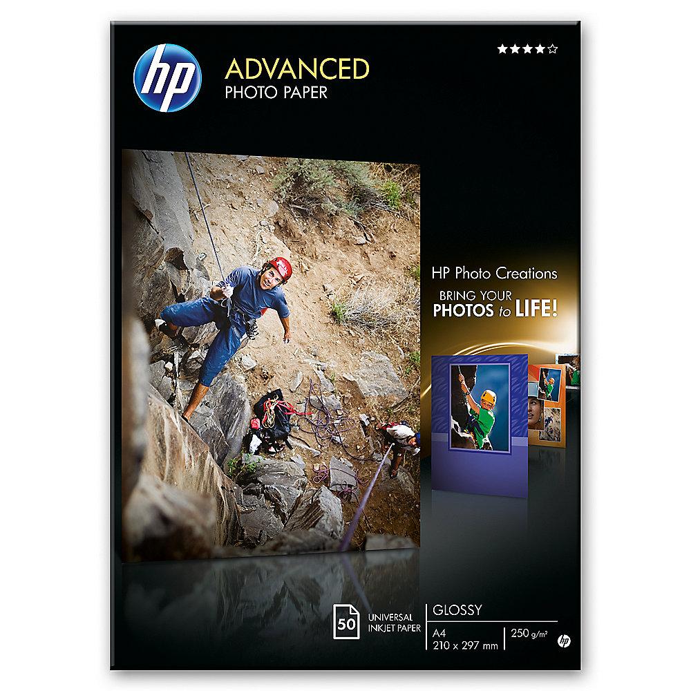 HP Q8698A Advanced Fotopapier glänzend, 50 Blatt, DIN A4, 250 g/qm