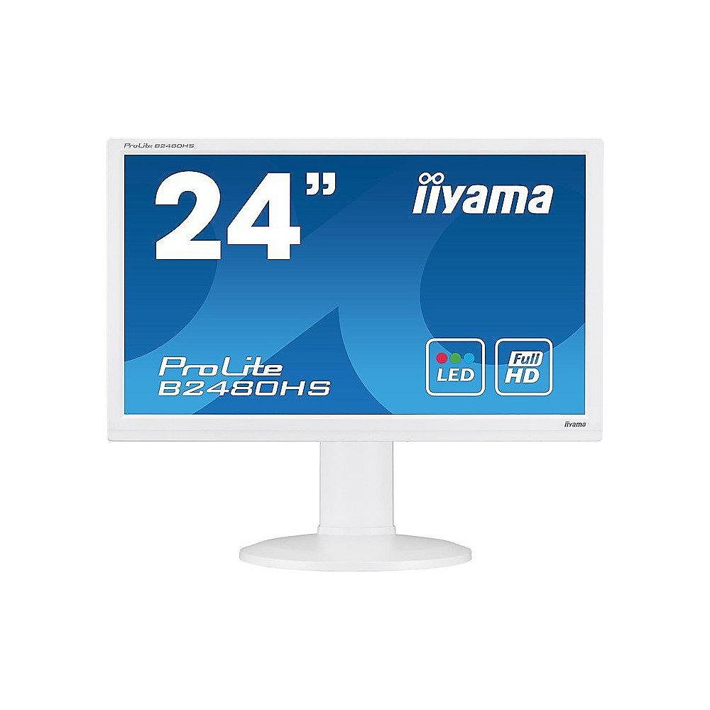iiyama ProLite B2480HS-W2 59.9cm (24") 16:9 Full-HD VGA/DVI/HDMI 2 ms 12Mio:1