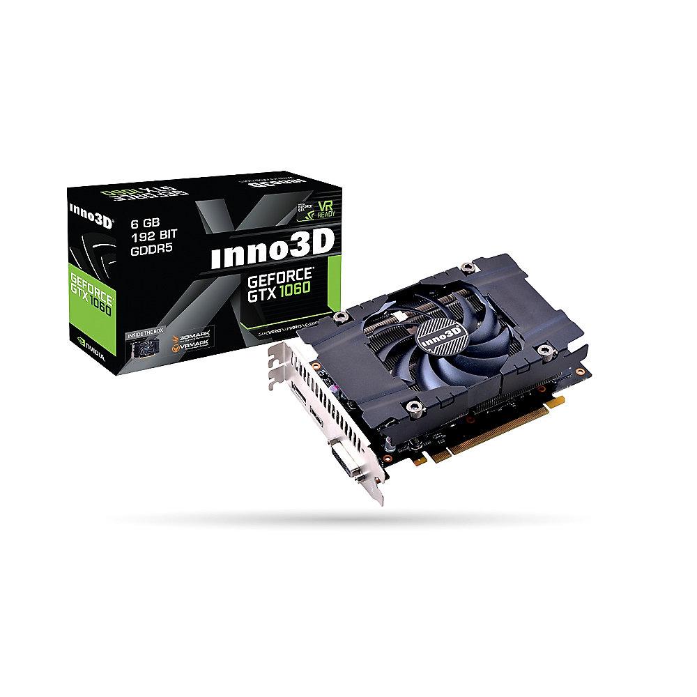 INNO3D GeForce GTX 1060 Compact 6GB GDDR5 ITX Grafikkarte DP/DVI/HDMI, INNO3D, GeForce, GTX, 1060, Compact, 6GB, GDDR5, ITX, Grafikkarte, DP/DVI/HDMI