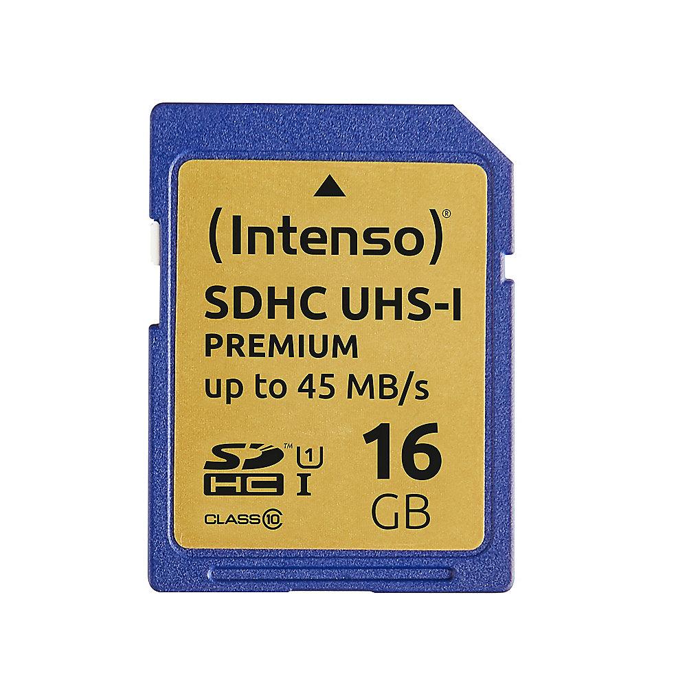 Intenso 16 GB SDHC Speicherkarte (45 MB/s, Class 10, UHS-I)