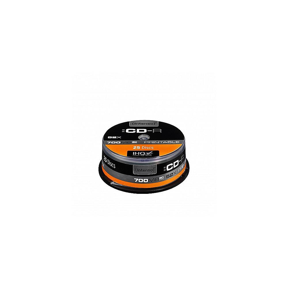 Intenso 52x CD-R Printable 80Min 700MB 25er Spindel, Intenso, 52x, CD-R, Printable, 80Min, 700MB, 25er, Spindel