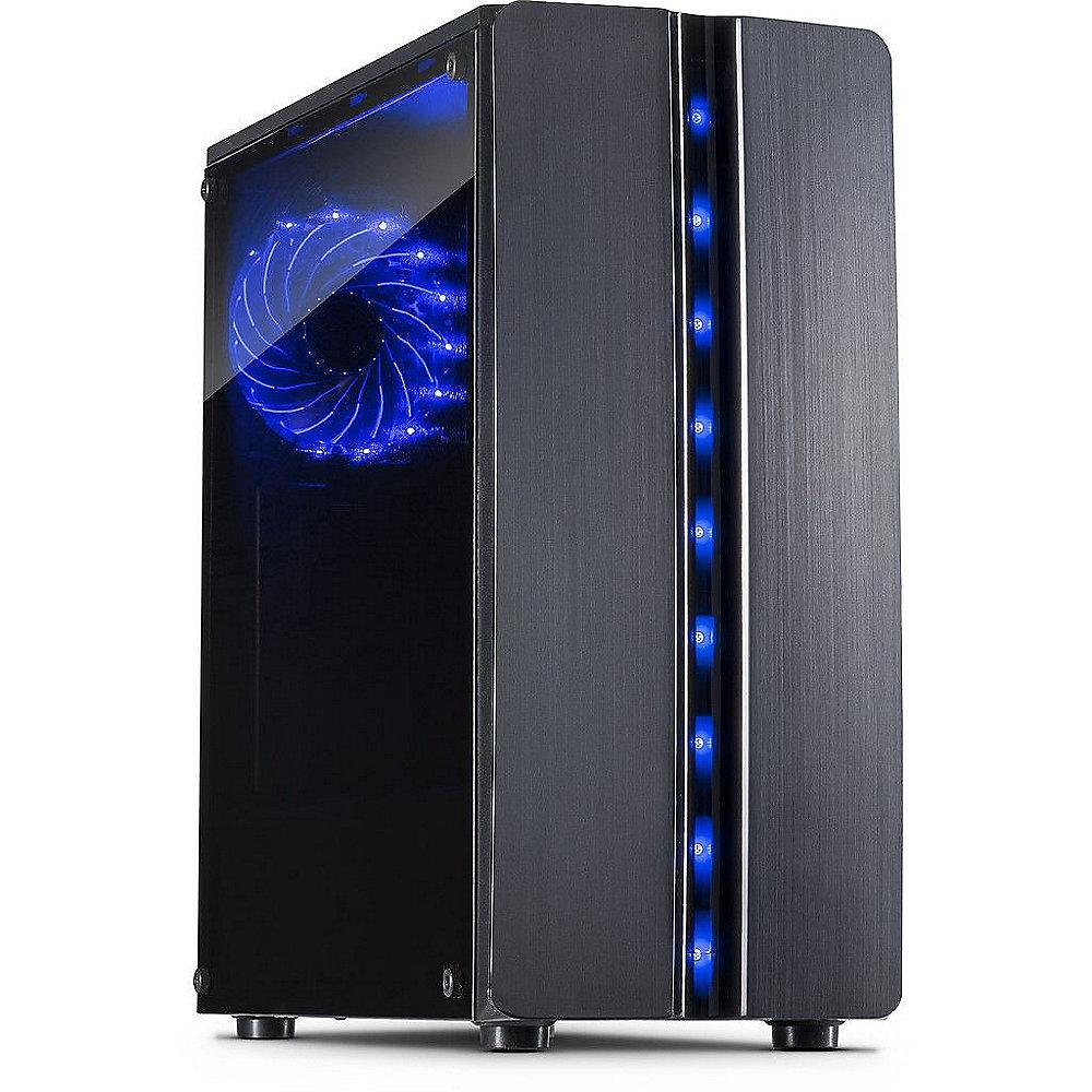 InterTech Thunder Midi Tower ATX Gaming Gehäuse Seitenfenster