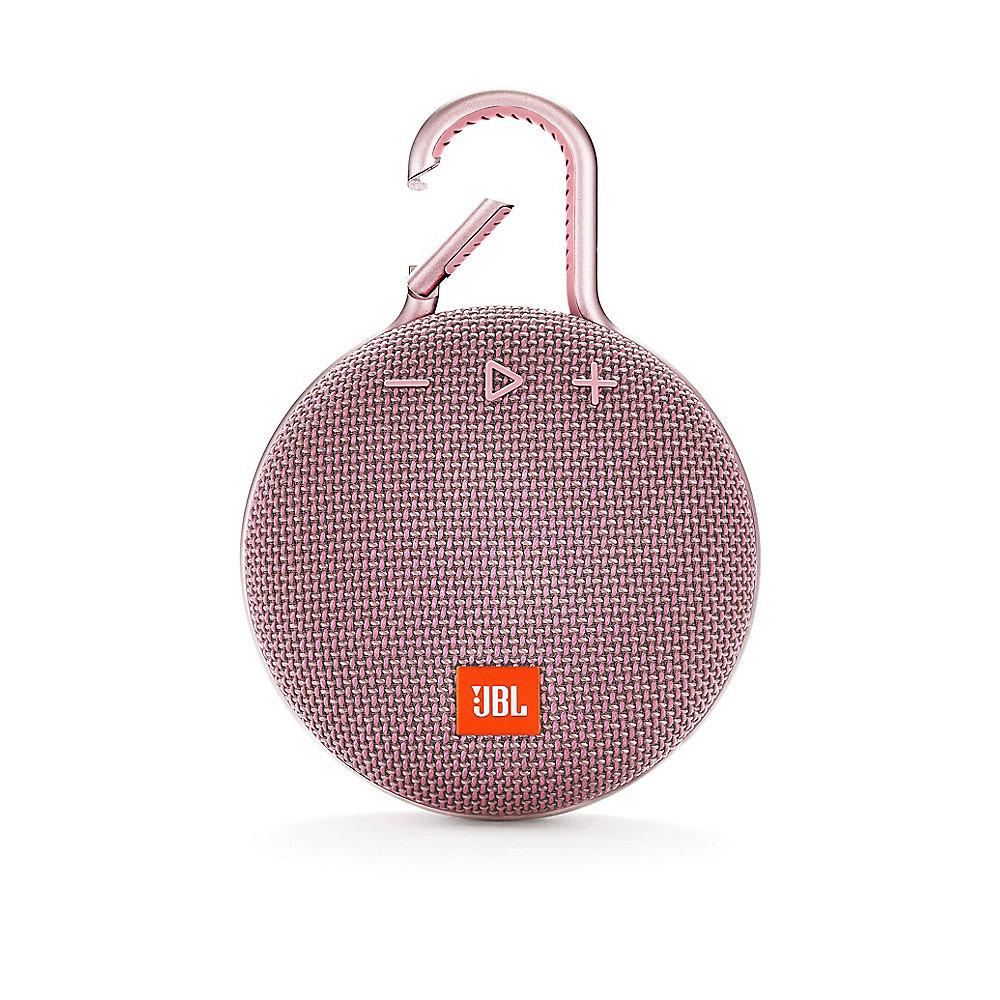 JBL Clip 3 Pink Tragbarer Bluetooth-Lautsprecher Pink wasserdicht nach IPX7