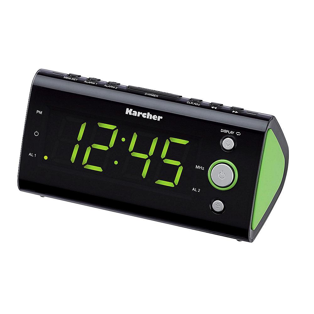 Karcher UR 1040 UKW Radiowecker dimmbares Display Dual-Alarm grün