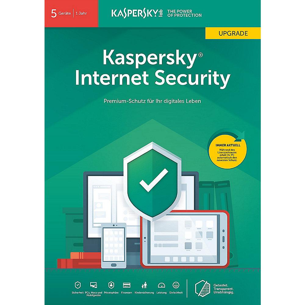 Kaspersky Internet Security Upgrade 5Geräte 1Jahr FFP / Produkt Key