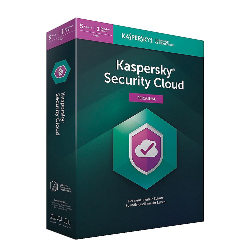 Kaspersky Security Cloud Personal Edition 2019 5Geräte 1User 1Jahr Minibox