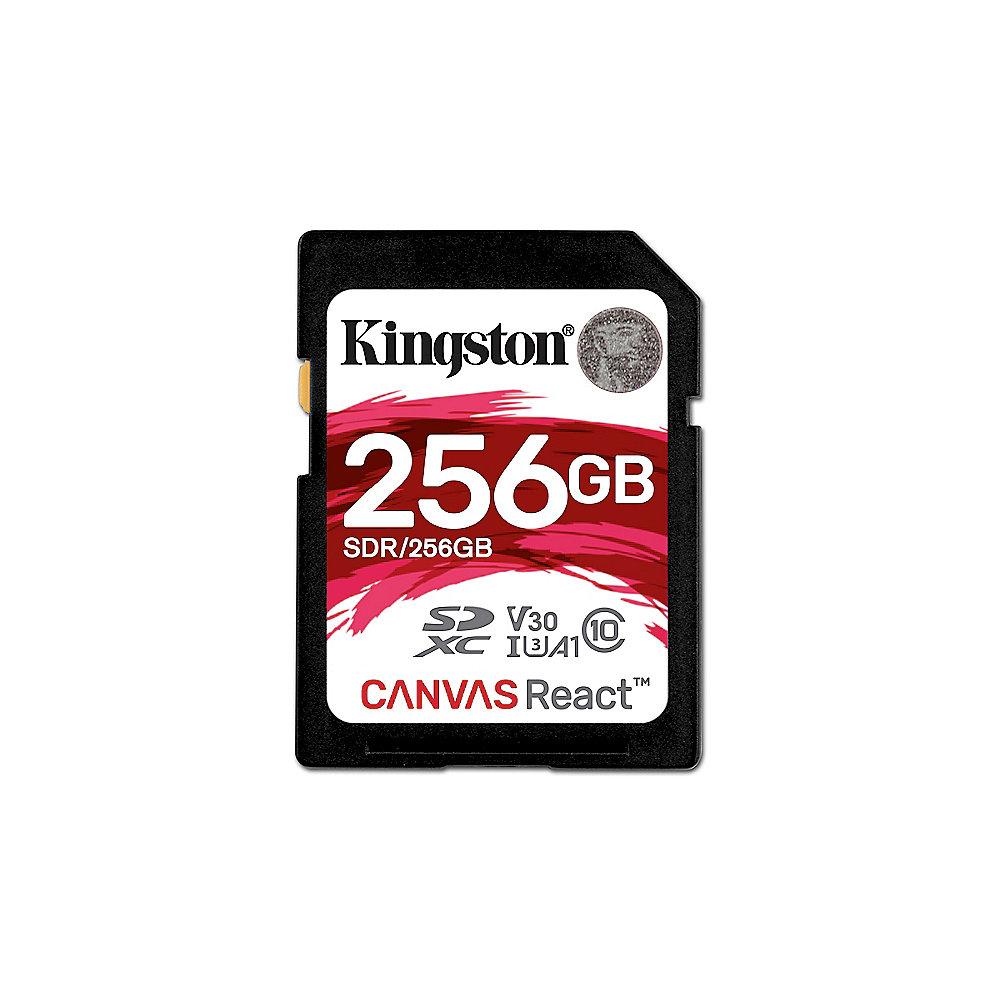 Kingston Canvas React 256 GB SDXC Speicherkarte (80 MB/s, Class 10, V30, A1)