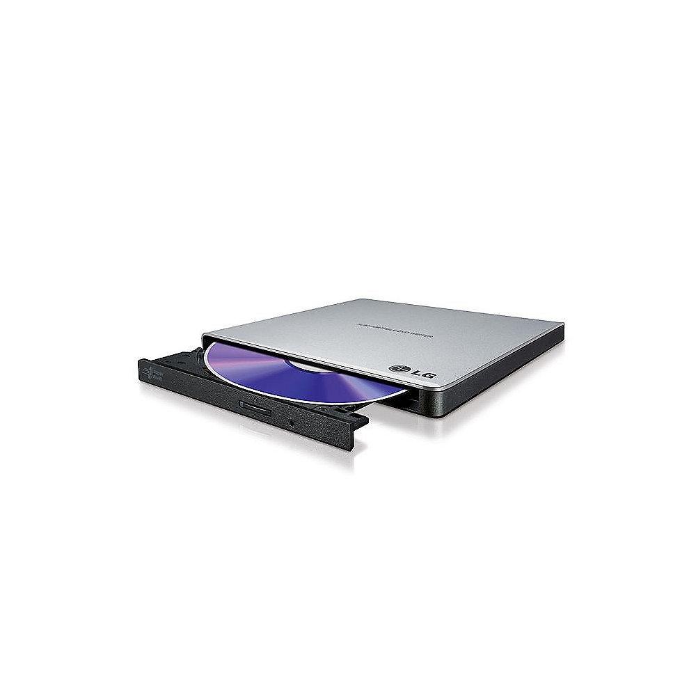 LG GP57ES40 Slim 8x DVD±R 8x/6x DVD±R DL 5x DVD-RAM USB 2.0 Silber extern, LG, GP57ES40, Slim, 8x, DVD±R, 8x/6x, DVD±R, DL, 5x, DVD-RAM, USB, 2.0, Silber, extern