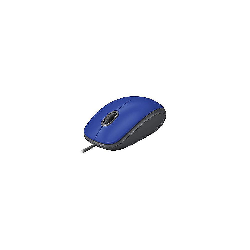 Logitech M110 Silent Geräuschlose Kabelgebundene Maus Blau