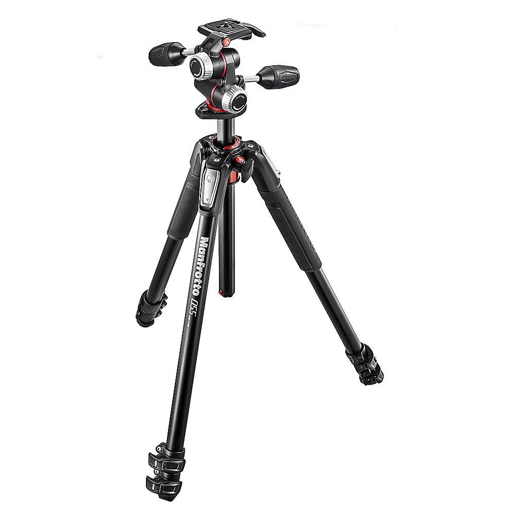 Manfrotto 055 Aluminium-Stativ mit 3-Wege-Neiger