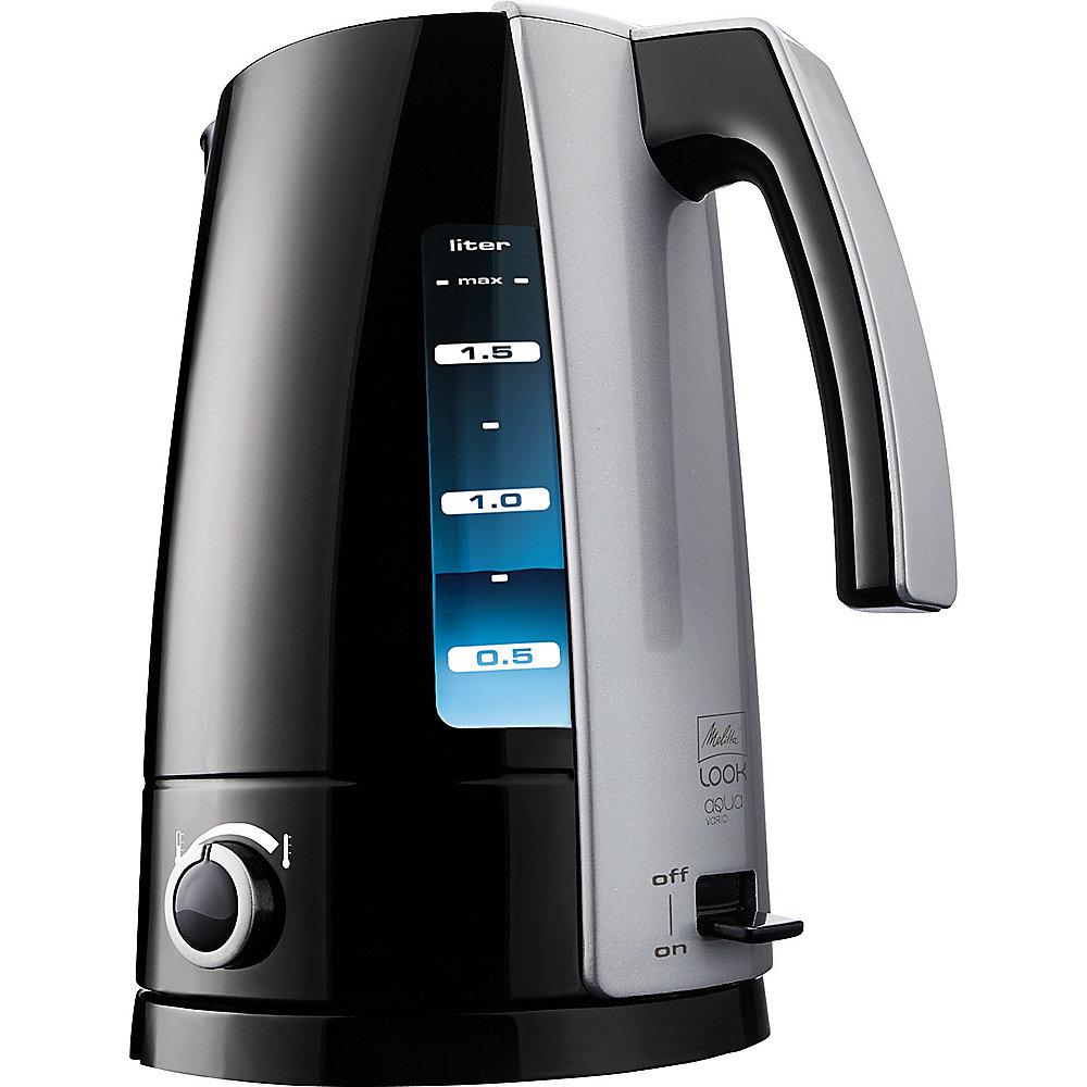 Melitta Look Aqua Vario H203-020304 Wasserkocher schwarz/silber 1,7 Liter