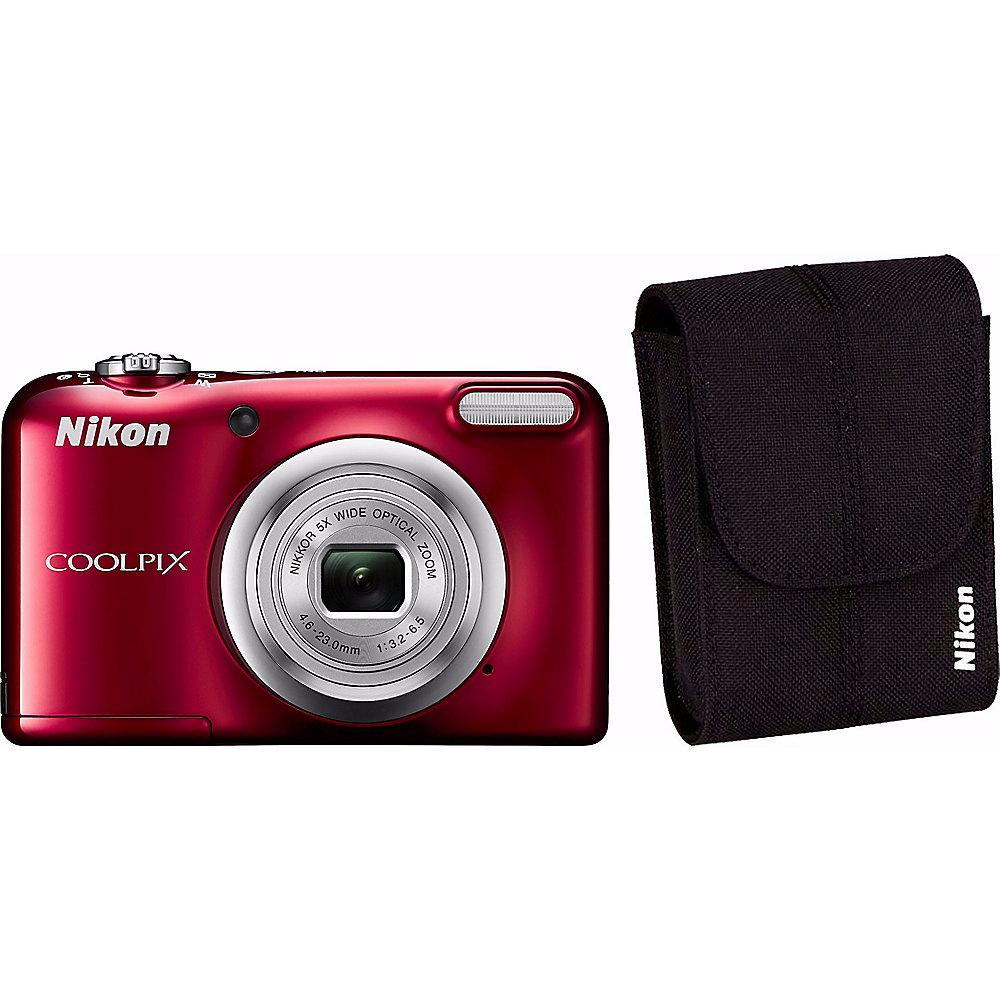 Nikon COOLPIX A10 Digitalkamera Kit rot   Tasche
