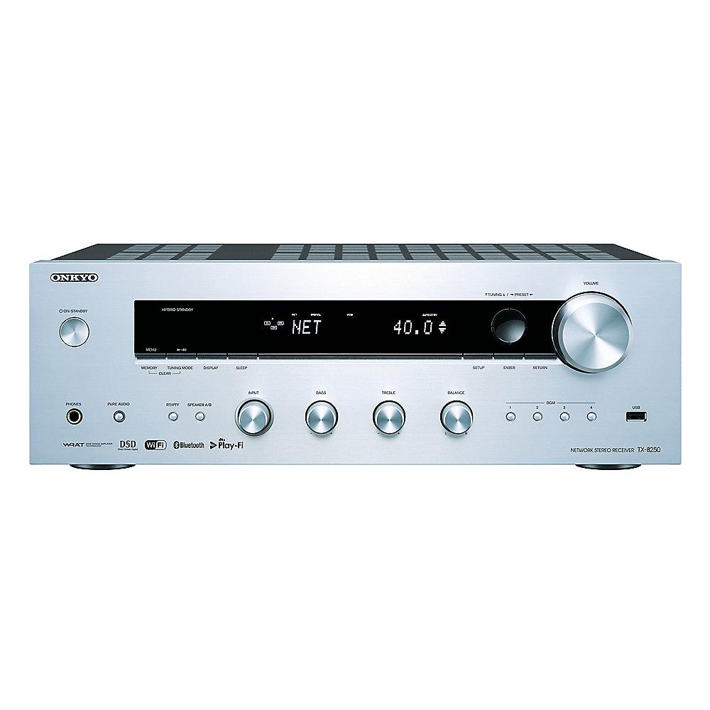 Onkyo TX-8250 S silber Netzwerk-Stereoreceiver Multi-Room 2x135W DAB  WiFi BT