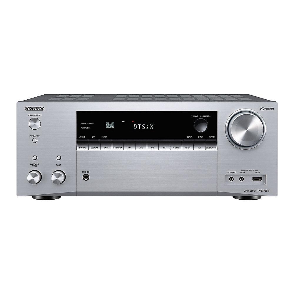 Onkyo TX-NR686E 7.2 AV Netzwerk Receiver Bluetooth/Wi-Fi/Multiroom Silber