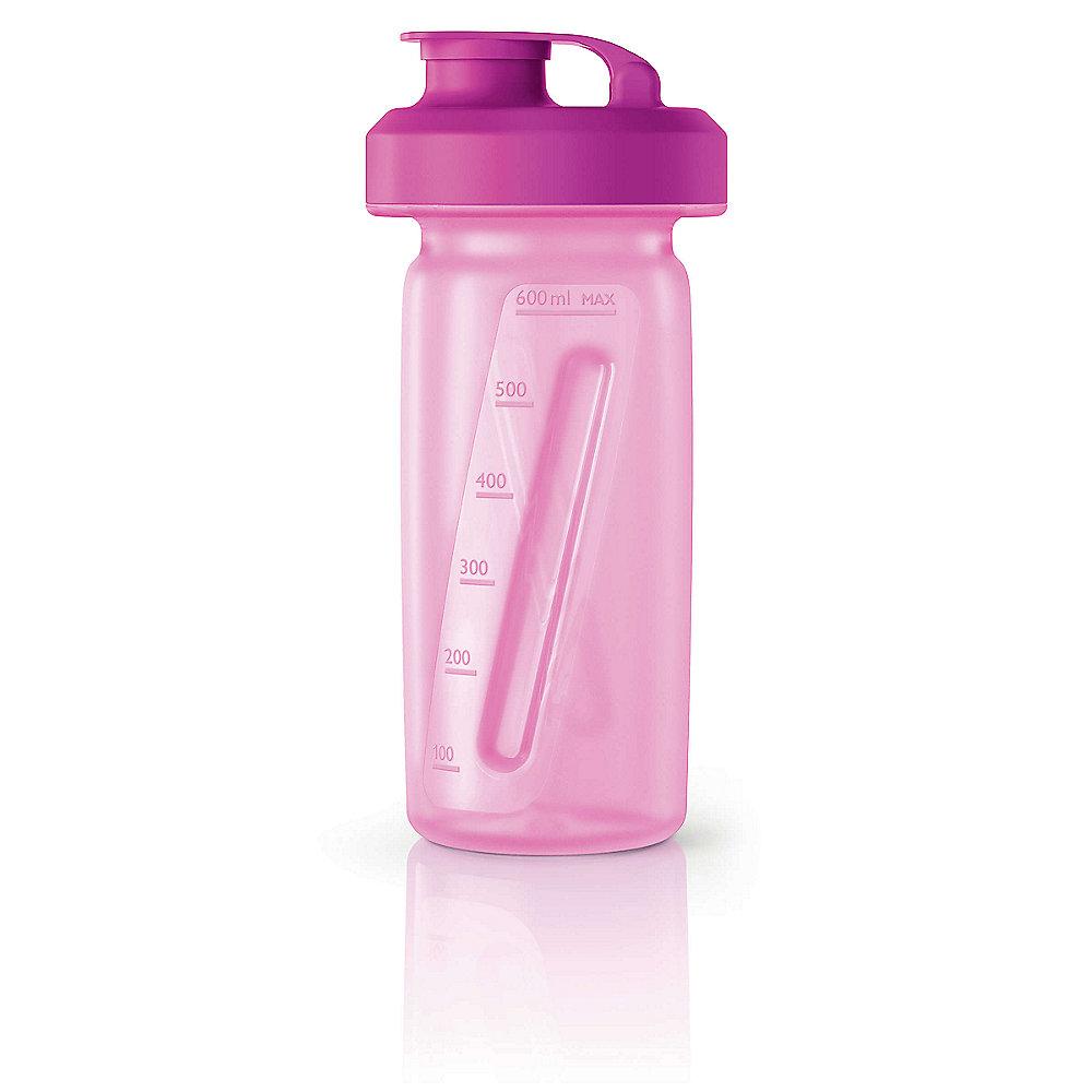 Philips HR2989/00 Praktische Trinkflasche "Blend&Go" für Smoothies, Pink