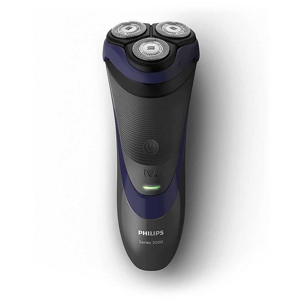 Philips S3120/06 Shaver Series 3000 Trockenrasierer schwarz/blau, Philips, S3120/06, Shaver, Series, 3000, Trockenrasierer, schwarz/blau