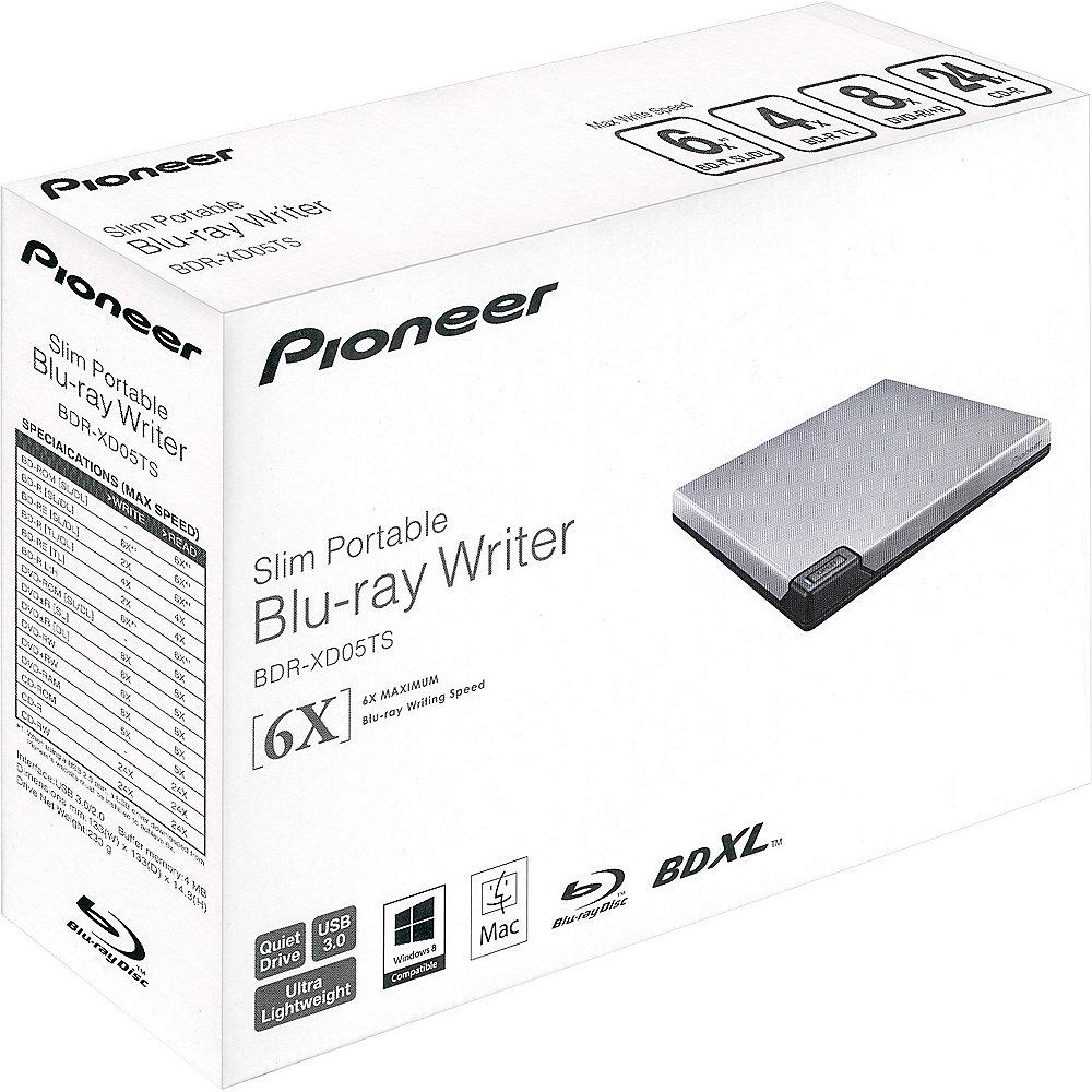 Pioneer BDR-XD05TS Blu-ray 6xBD±R 8xDVD±R USB3.0 Slimline Retail silber