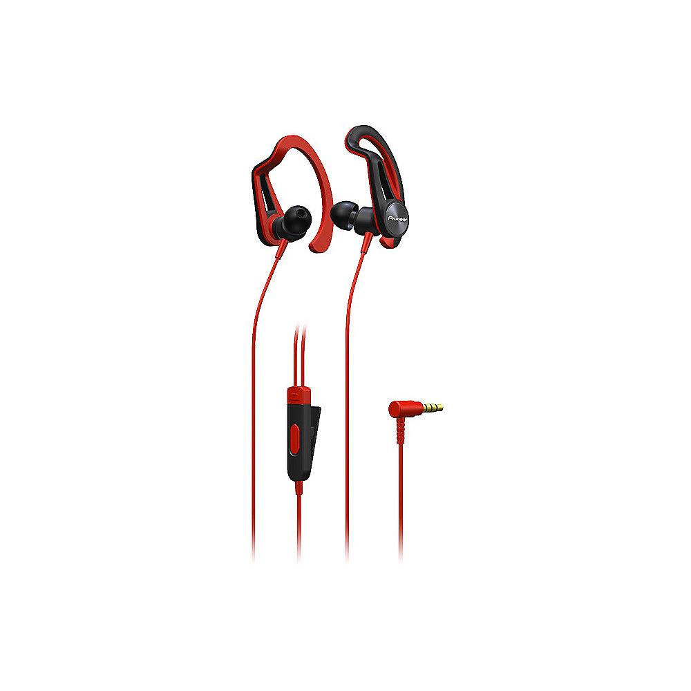 Pioneer SE-E5T-R In-Ear Kopfhörer Sport spritzwassergeschützt, rot