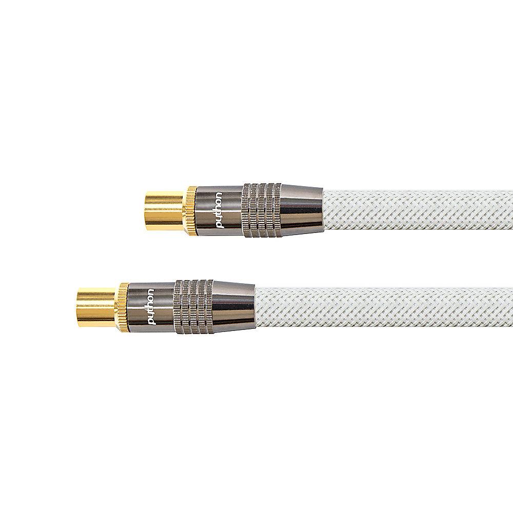 PYTHON SAT Antennenkabel 20m Koax zu Koax 120db 75Ω vergoldet St./Bu. weiß