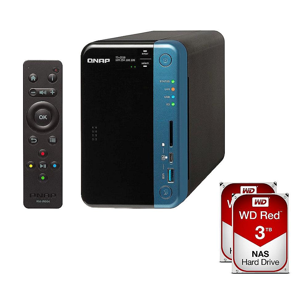 QNAP TS-253B-4G NAS System 2-Bay 6TB inkl. 2x 3TB WD RED WD30EFRX