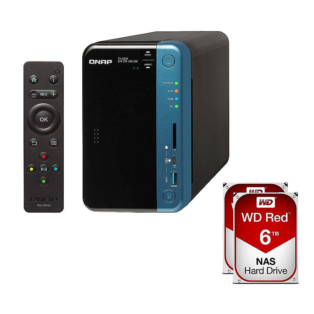 QNAP TS-253B-8G NAS System 2-Bay 12TB inkl. 2x 6TB WD RED WD60EFRX