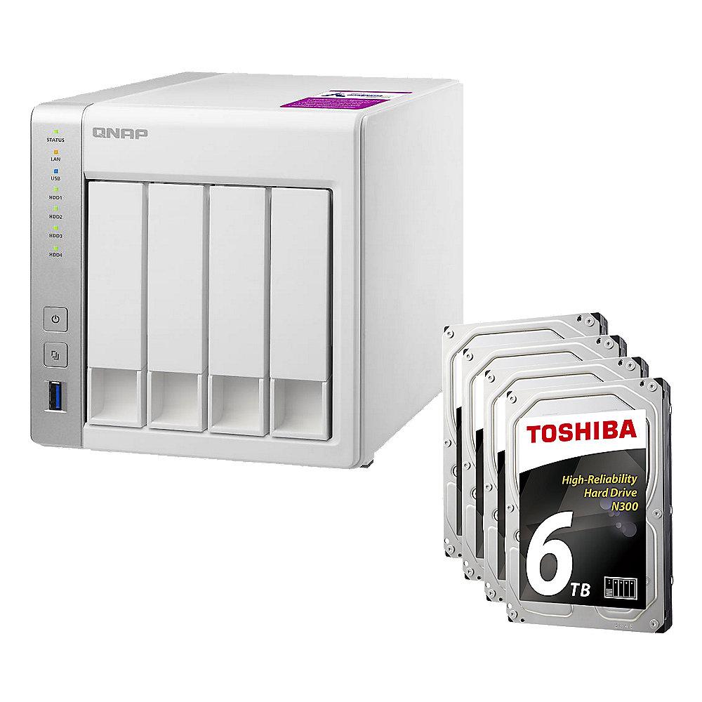 QNAP TS-431P2-4G NAS System 4-Bay 24TB inkl. 4x 6TB Toshiba HDWN160UZSVA