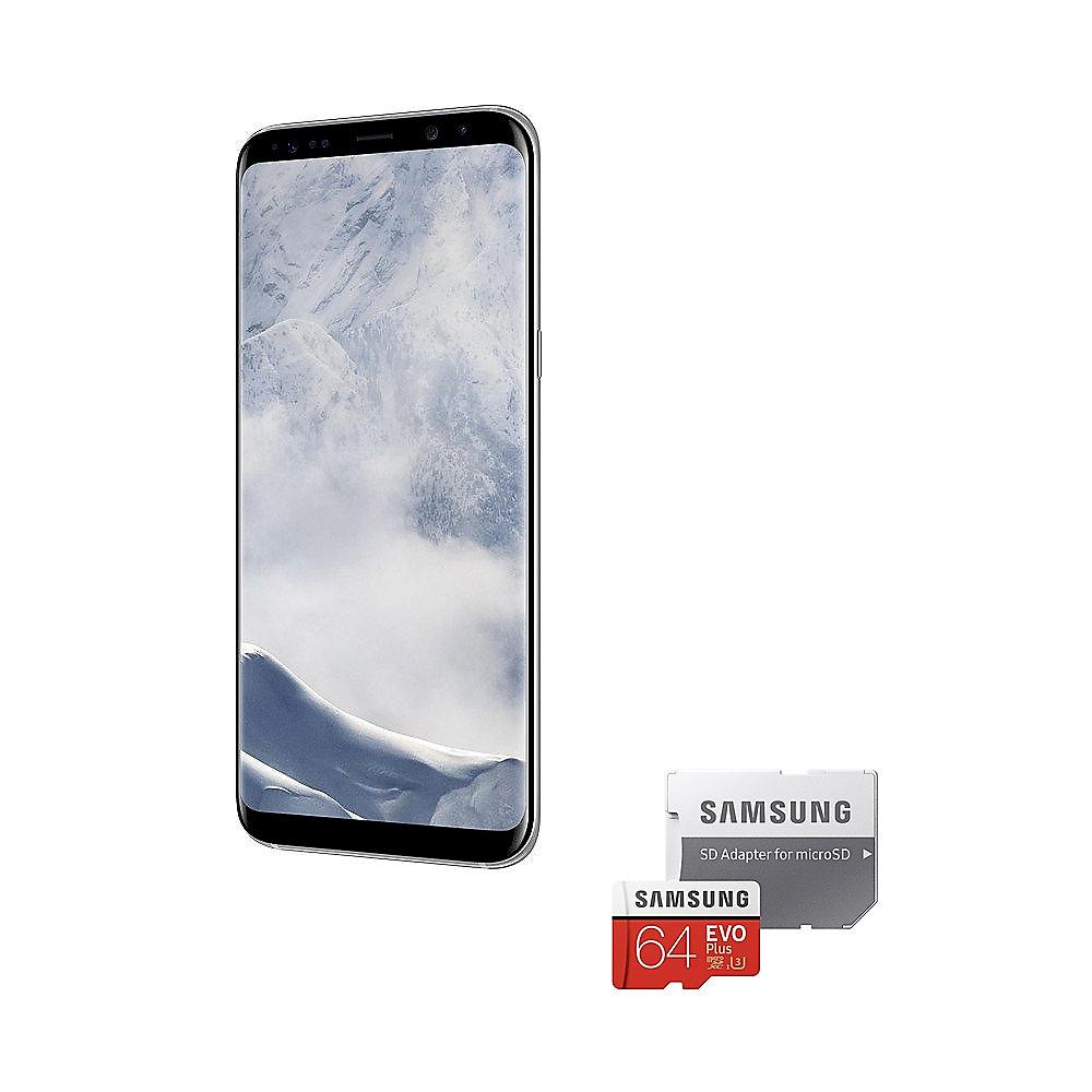 Samsung GALAXY S8  arctic silver 64GB Android Smartphone   Samsung EVO Plus 64GB