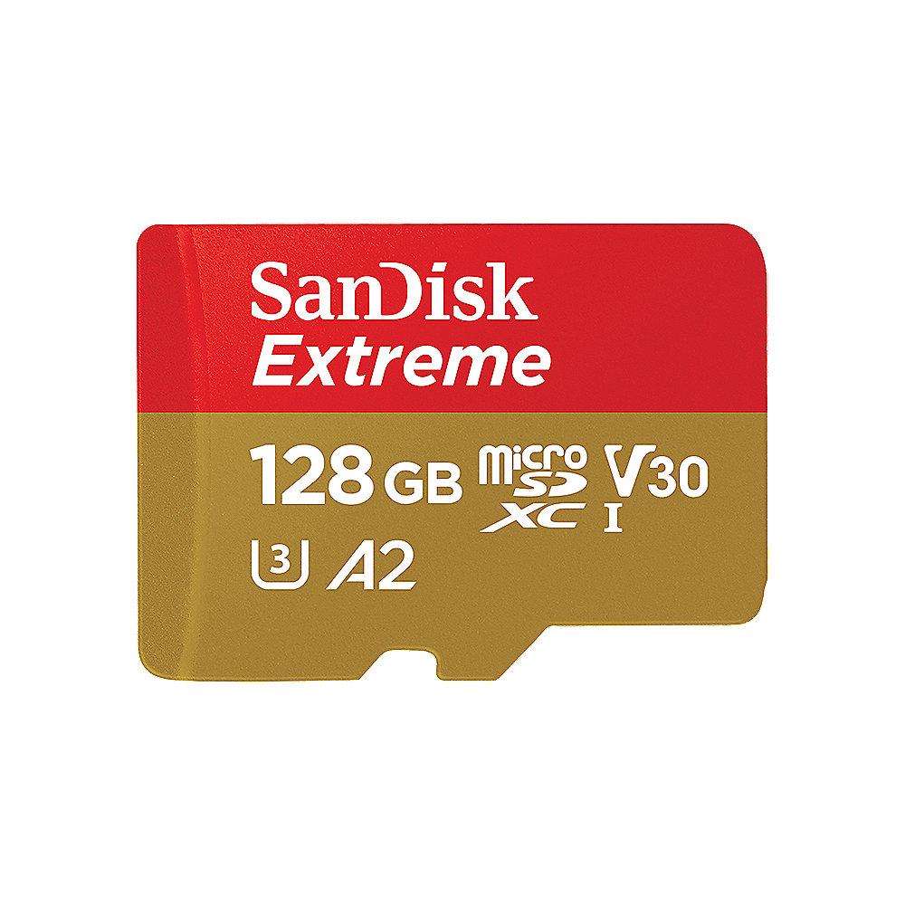 SanDisk Extreme 128GB microSDXC Speicherkarte Kit 90 MB/s, Class 10, U3, V30, A2