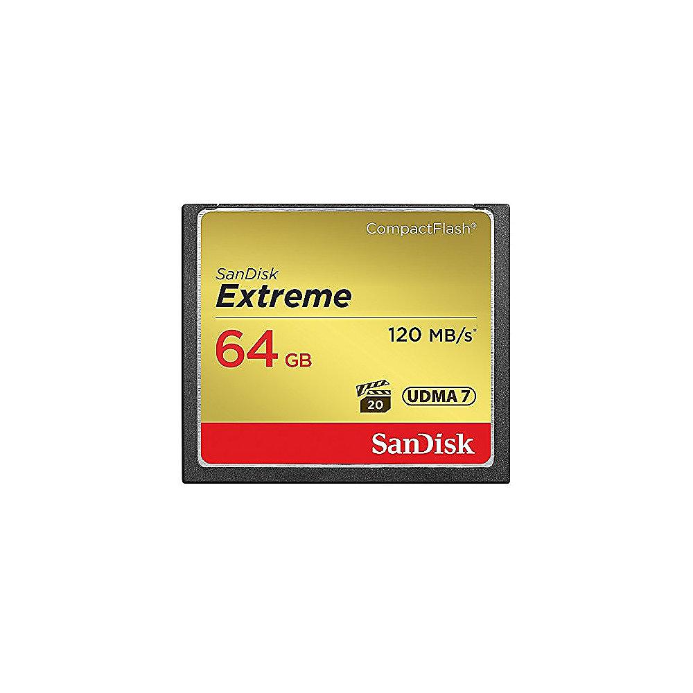 SanDisk Extreme 64 GB CompactFlash Speicherkarte (120 MB/s), SanDisk, Extreme, 64, GB, CompactFlash, Speicherkarte, 120, MB/s,