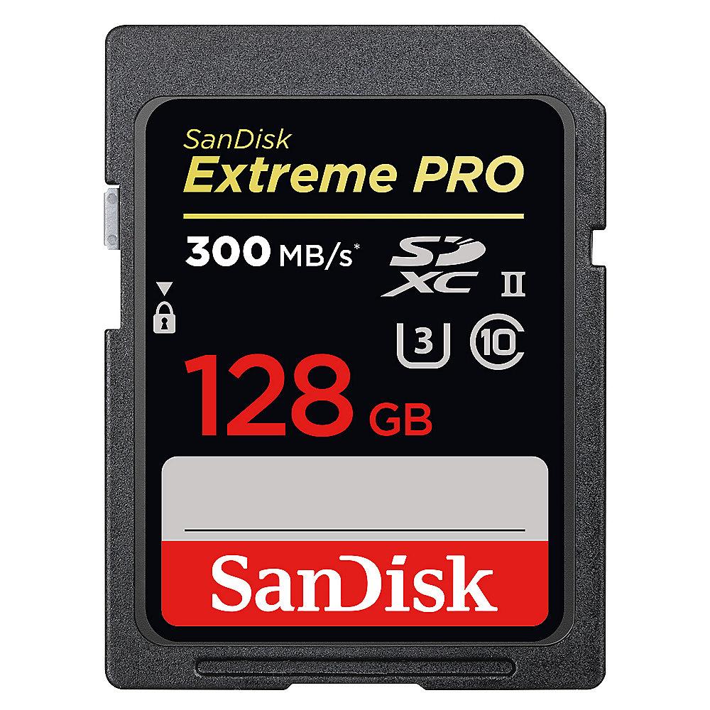 SanDisk Extreme Pro 128 GB SDXC Speicherkarte (300 MB/s, UHS-II, U3)