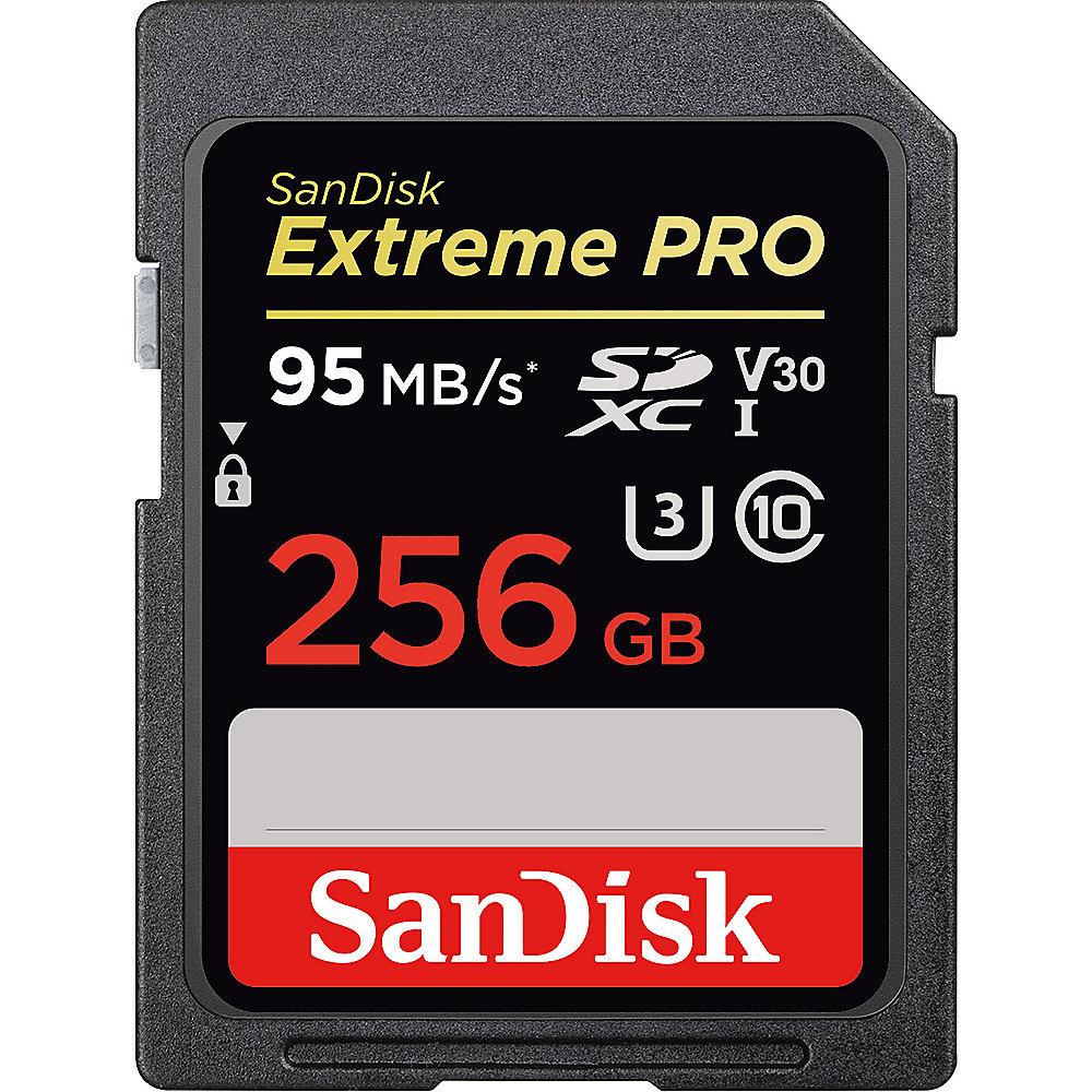 SanDisk Extreme Pro 256 GB SDXC Speicherkarte (95 MB/s, Class 10, U3, V30)